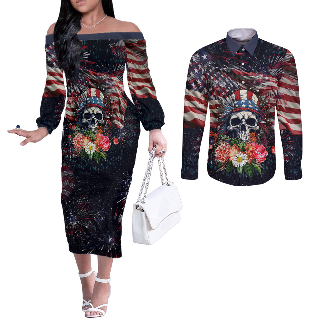 if-this-flag-offends-you-ill-help-you-pack-couples-matching-off-the-shoulder-long-sleeve-dress-and-long-sleeve-button-shirts
