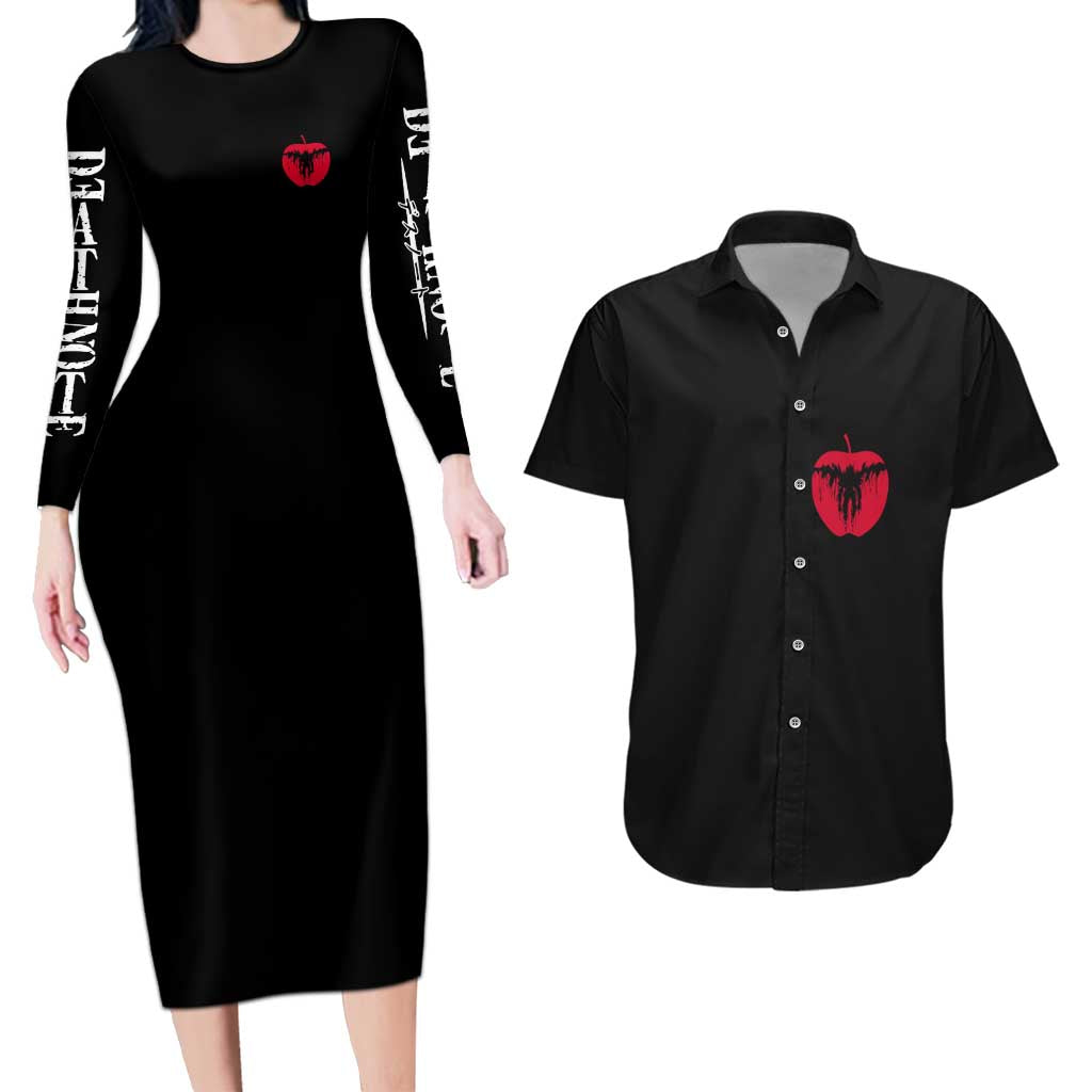 Light Yagami Death Note Couples Matching Long Sleeve Bodycon Dress and Hawaiian Shirt Anime Mix Manga Style