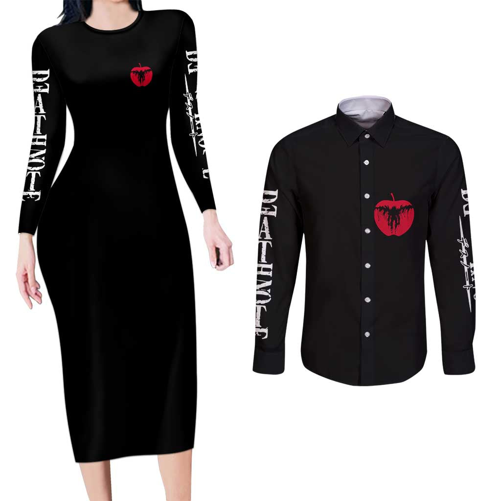 Light Yagami Death Note Couples Matching Long Sleeve Bodycon Dress and Long Sleeve Button Shirt Anime Mix Manga Style