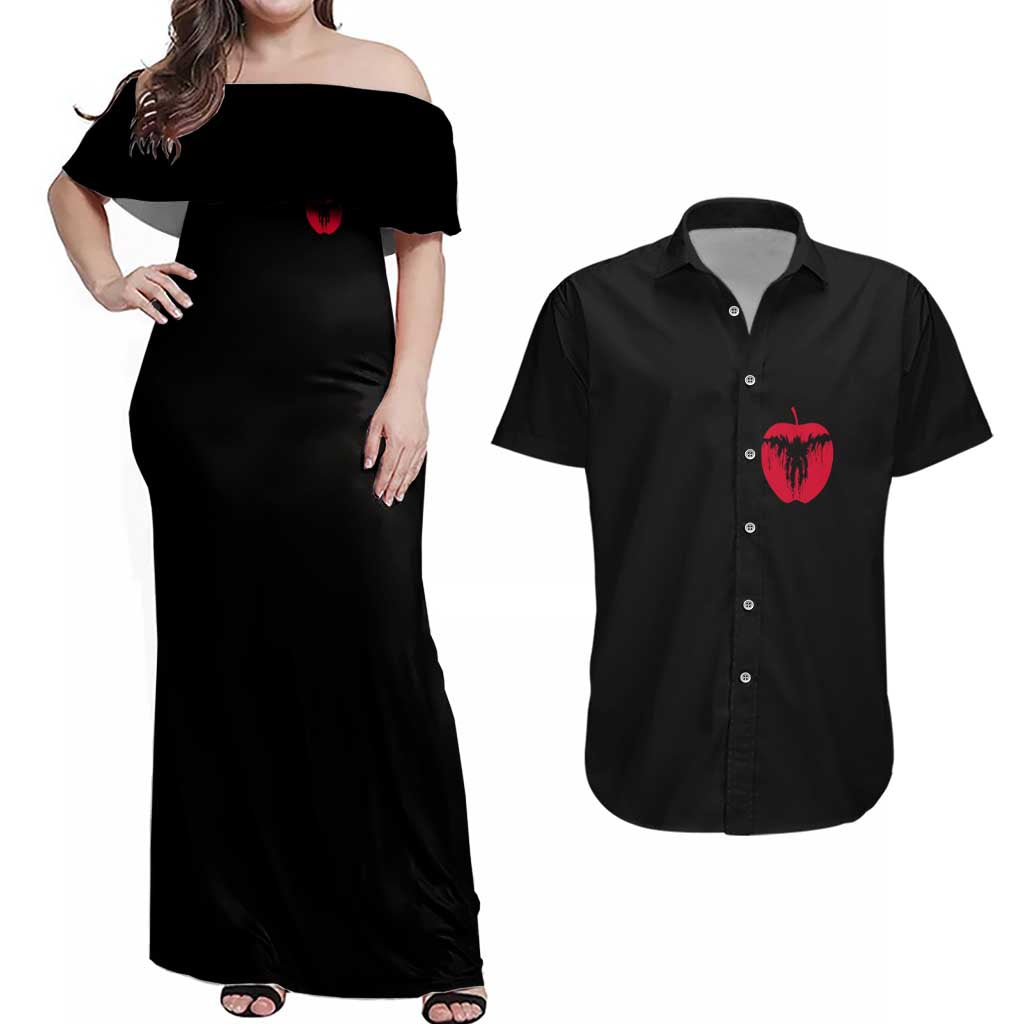 Light Yagami Death Note Couples Matching Off Shoulder Maxi Dress and Hawaiian Shirt Anime Mix Manga Style