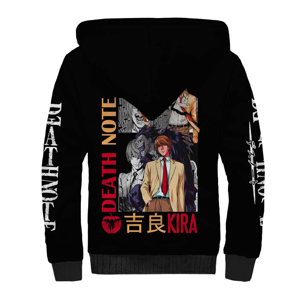 Light Yagami Death Note Sherpa Hoodie Anime Mix Manga Style