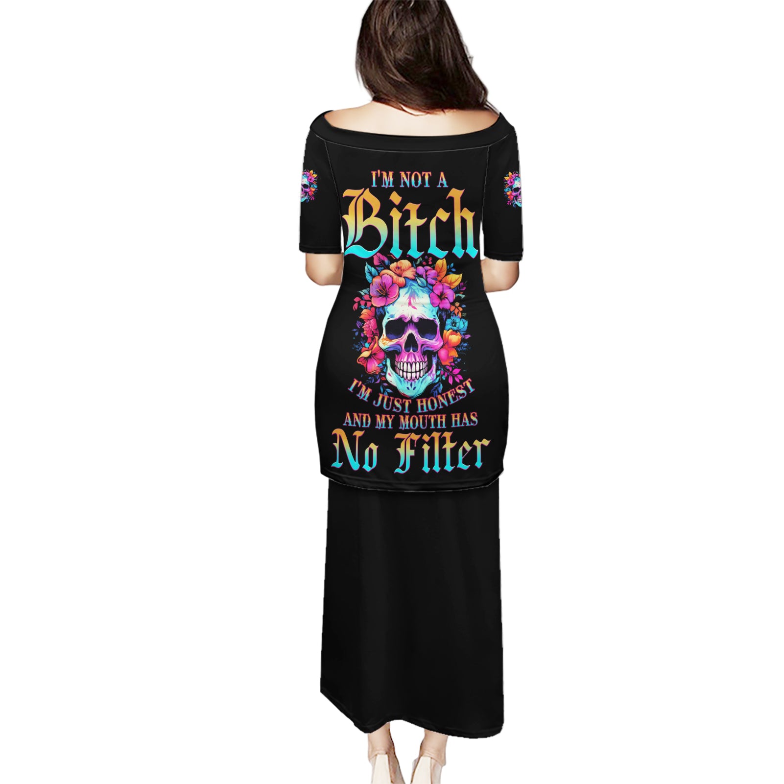 im-not-a-b-im-just-honest-skull-roses-colorful-puletasi