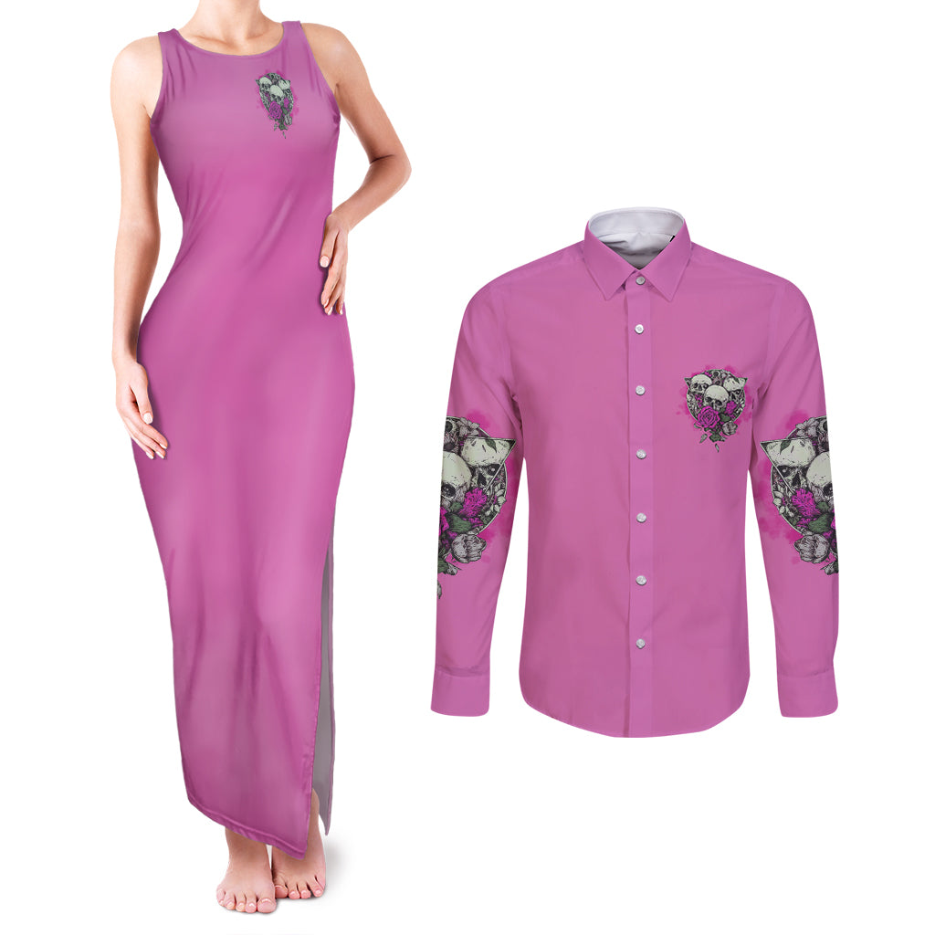 stuck-between-idk-idc-and-idgaf-pink-couples-matching-tank-maxi-dress-and-long-sleeve-button-shirt