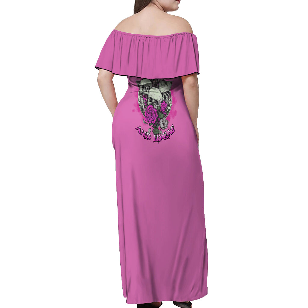 stuck-between-idk-idc-and-idgaf-pink-off-shoulder-maxi-dress