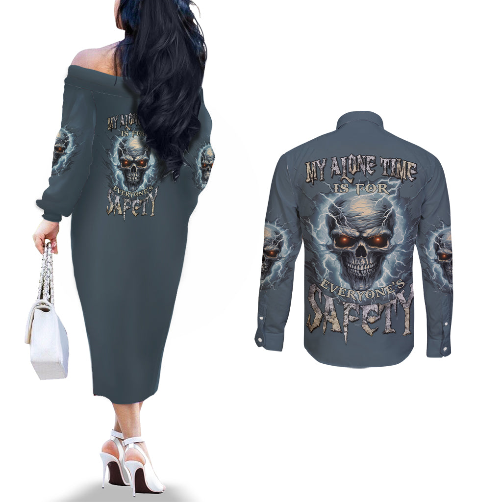 my-alone-time-is-for-everyones-safety-couples-matching-off-the-shoulder-long-sleeve-dress-and-long-sleeve-button-shirt