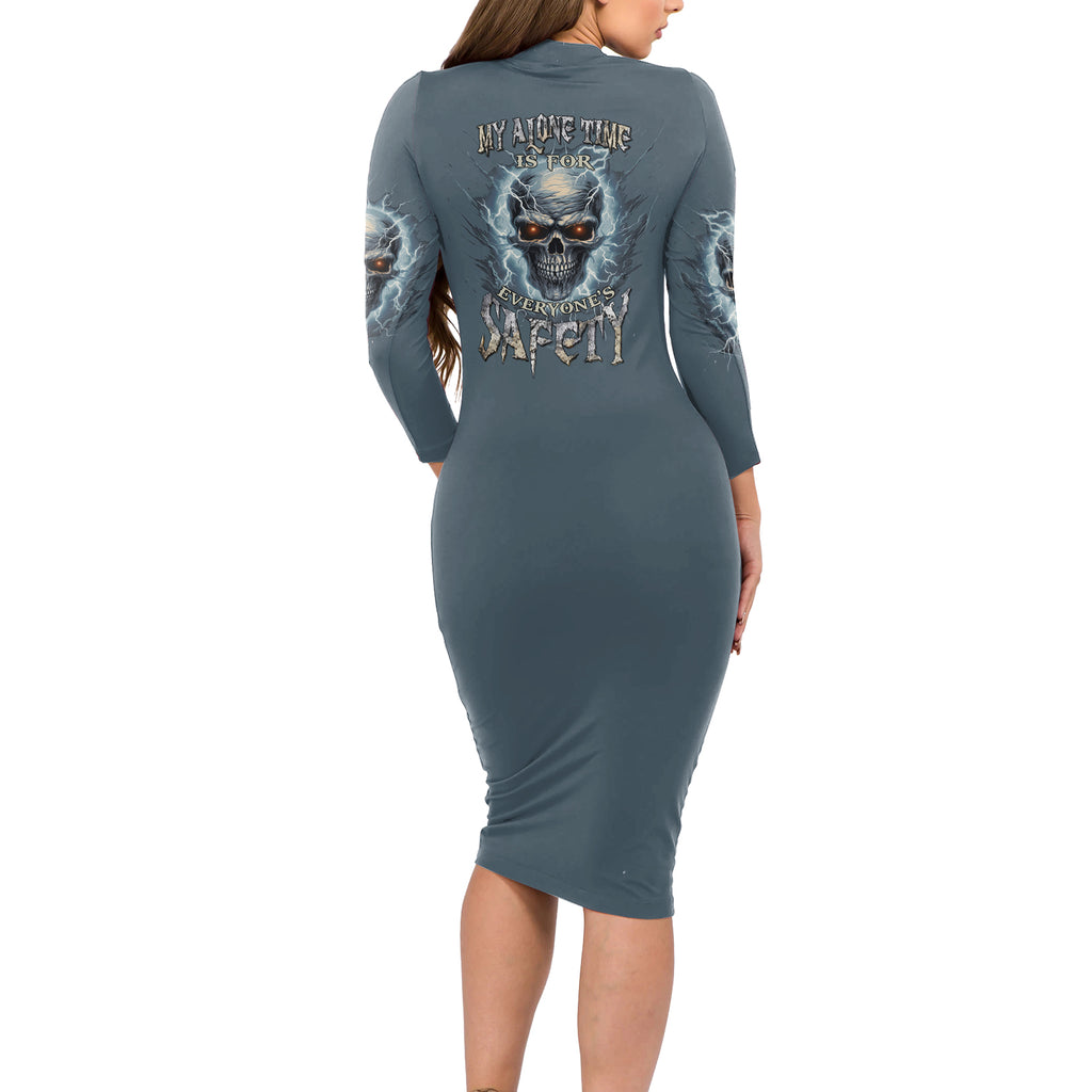 my-alone-time-is-for-everyones-safety-long-sleeve-bodycon-dress