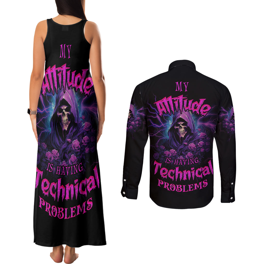 my-attitude-is-having-technical-problems-couples-matching-tank-maxi-dress-and-long-sleeve-button-shirt