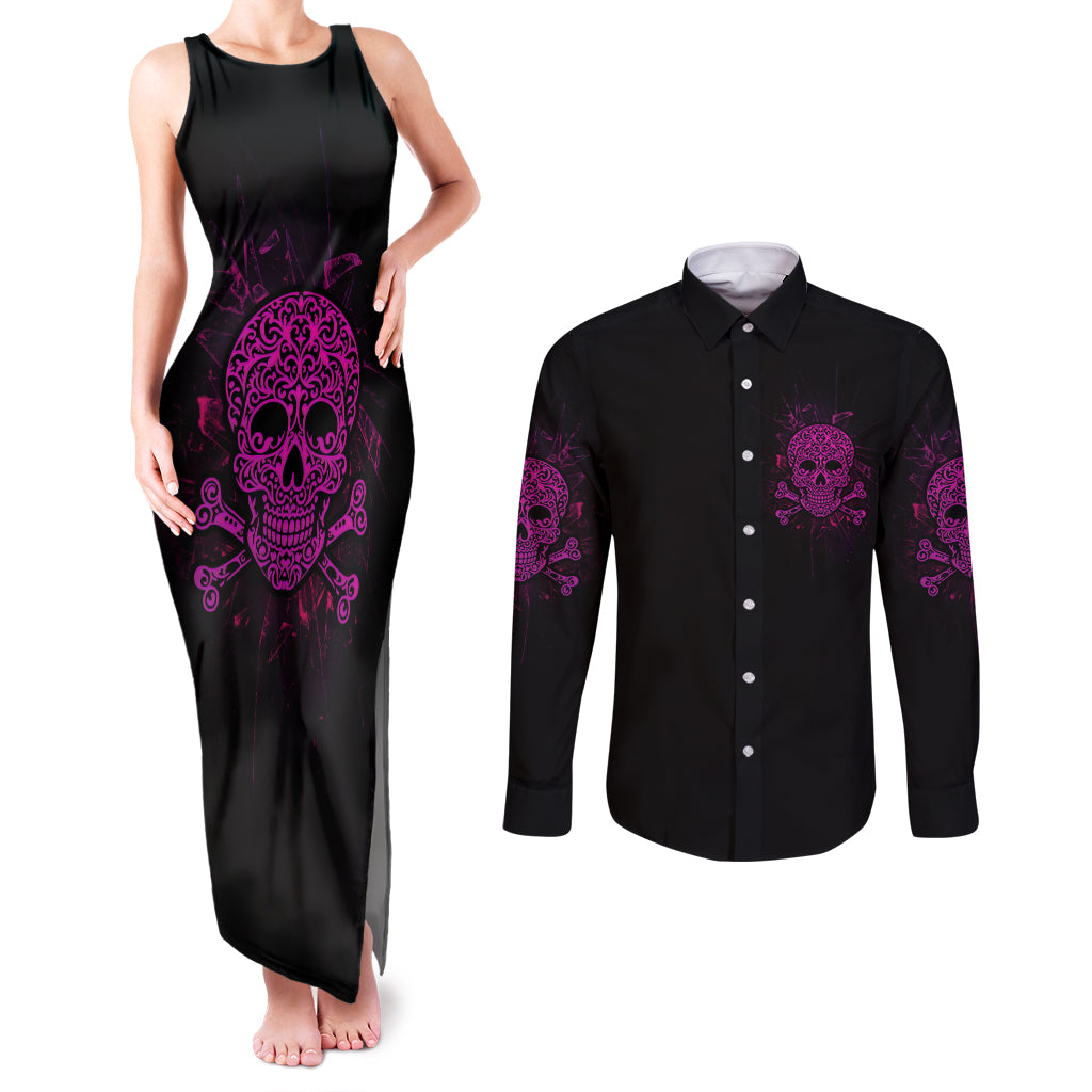 can-you-see-the-f-you-skull-rose-couples-matching-tank-maxi-dress-and-long-sleeve-button-shirt