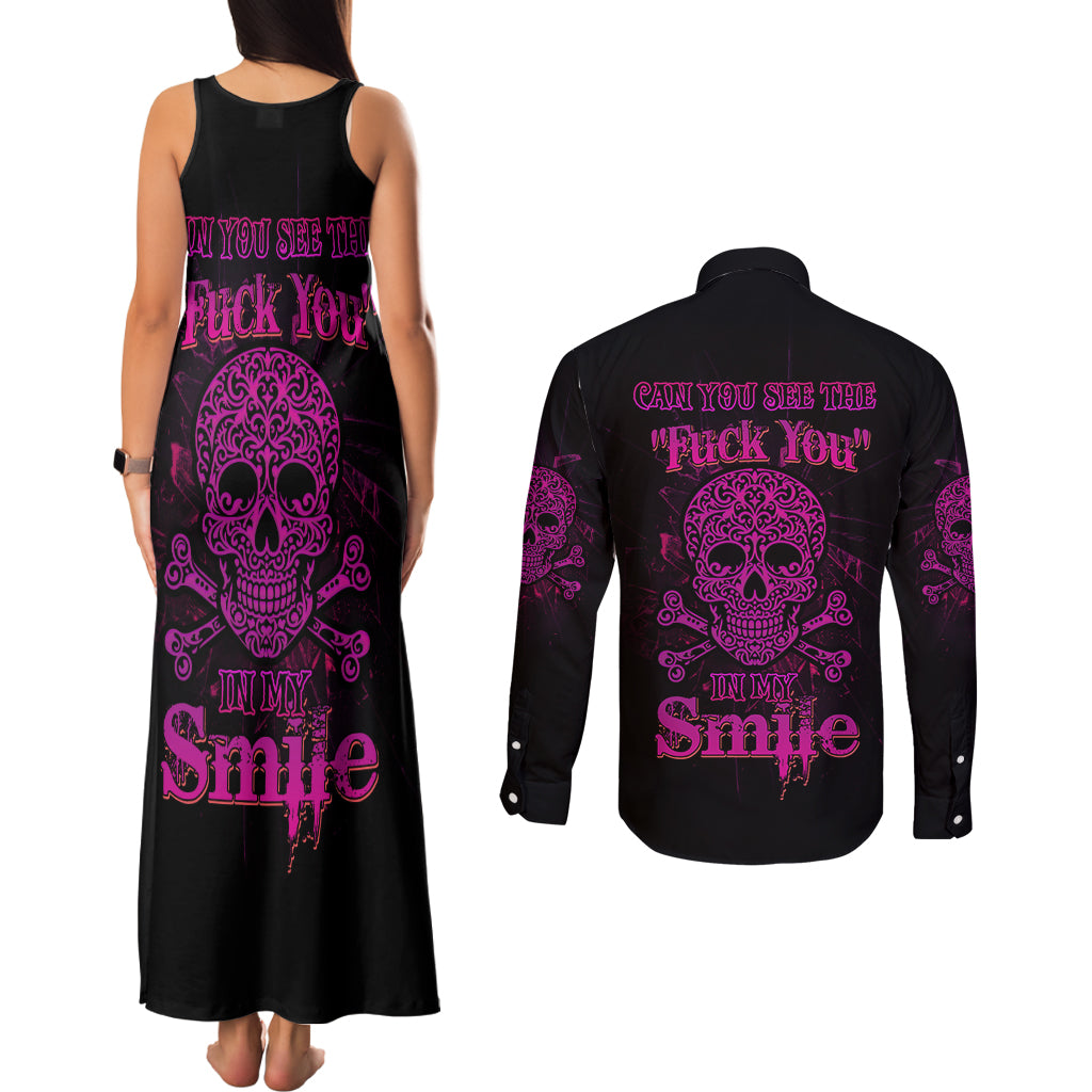 can-you-see-the-f-you-skull-rose-couples-matching-tank-maxi-dress-and-long-sleeve-button-shirt