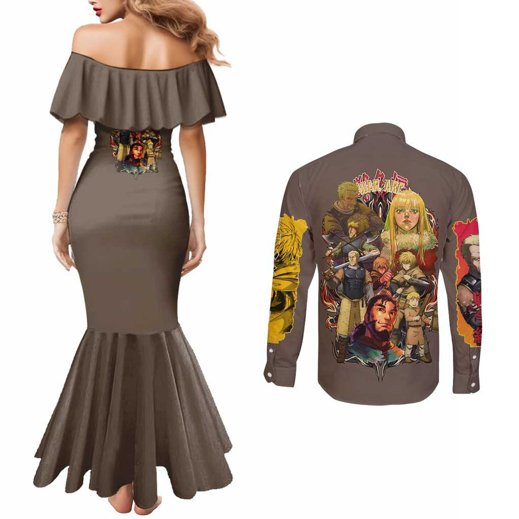 War Arc Vinland Saga Couples Matching Mermaid Dress and Long Sleeve Button Shirt Japan Anime Style