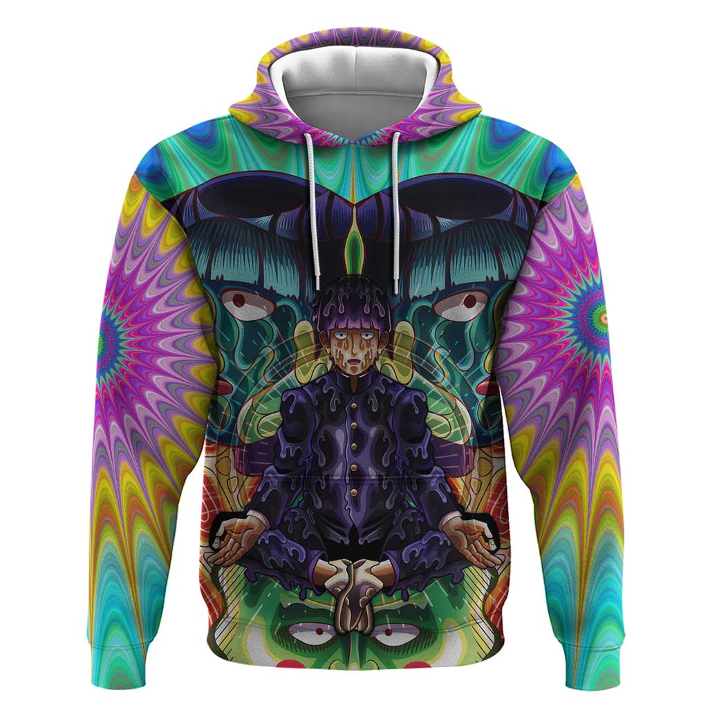 Trippy Meditating Shigeo Kageyama Mob Psycho 100 Hoodie Trippy Mix Anime Style - The Mazicc