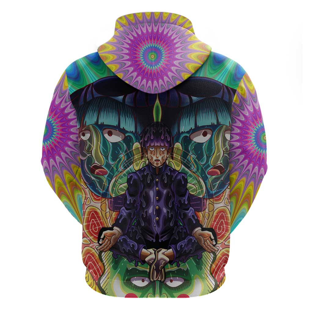 Trippy Meditating Shigeo Kageyama Mob Psycho 100 Hoodie Trippy Mix Anime Style - The Mazicc