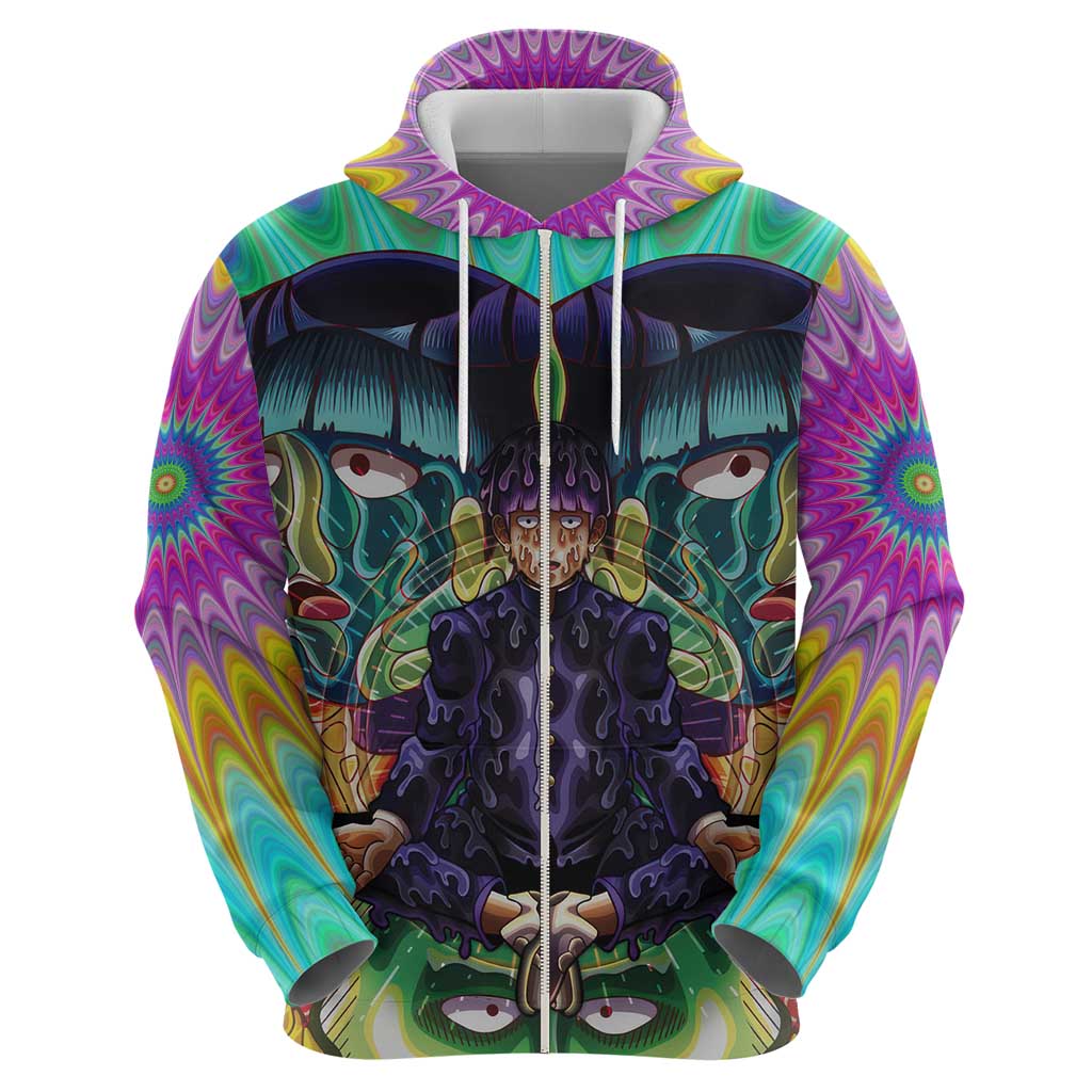 Trippy Meditating Shigeo Kageyama Mob Psycho 100 Hoodie Trippy Mix Anime Style - The Mazicc