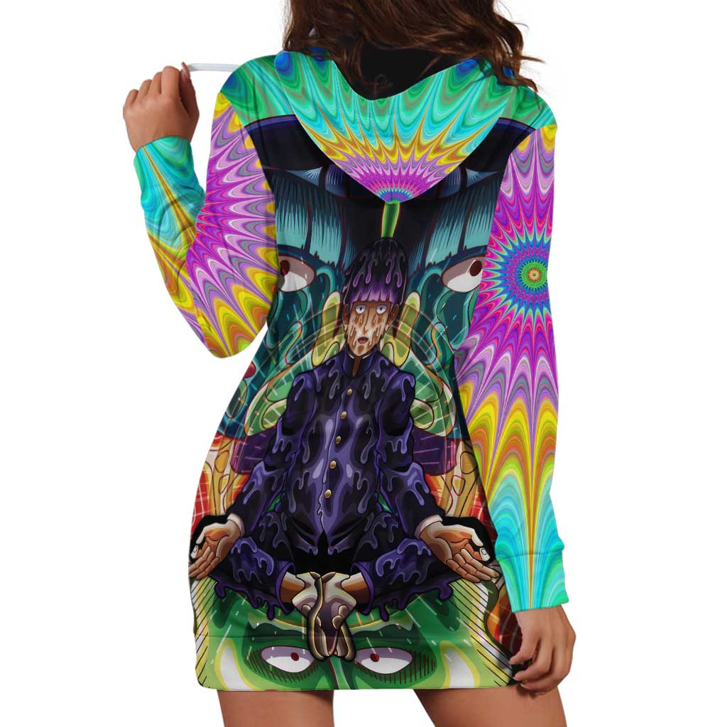 Trippy Meditating Shigeo Kageyama Mob Psycho 100 Hoodie Dress Trippy Mix Anime Style - The Mazicc