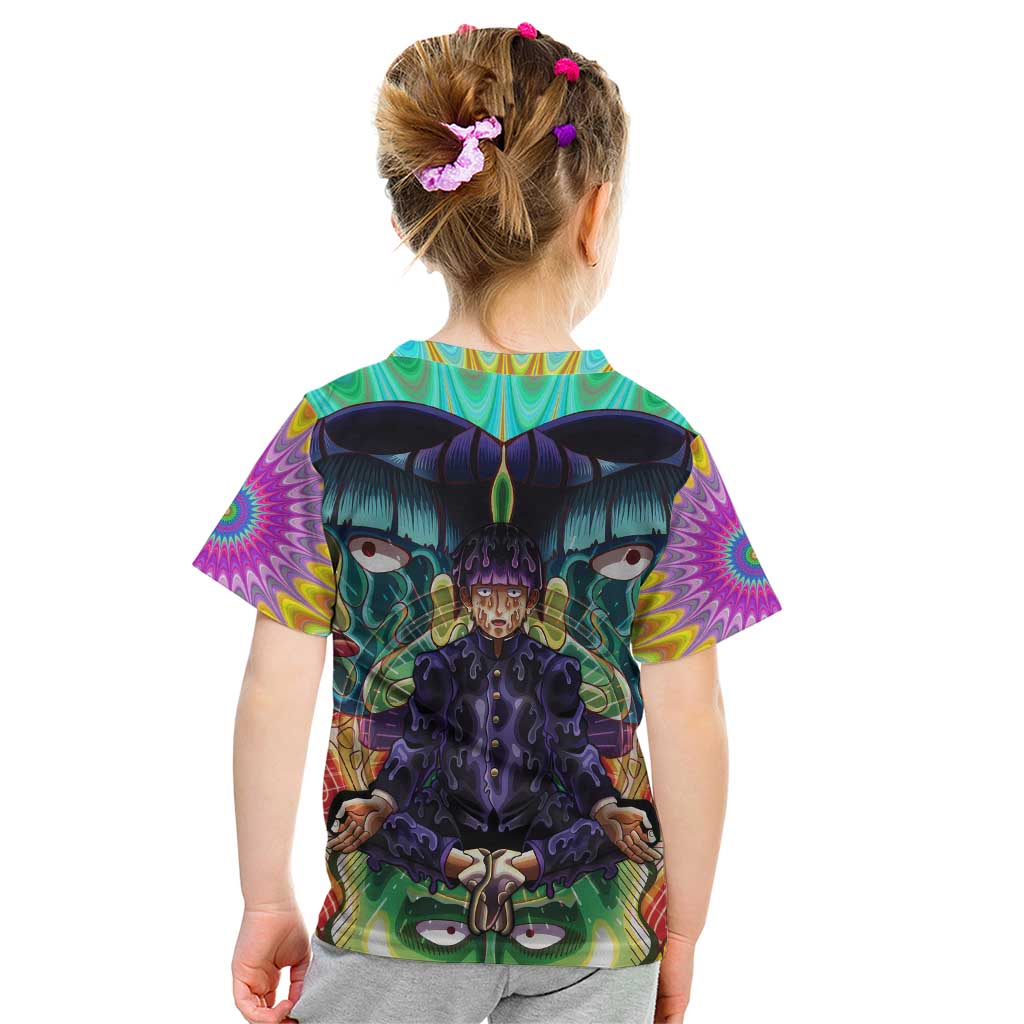 Trippy Meditating Shigeo Kageyama Mob Psycho 100 Kid T Shirt Trippy Mix Anime Style - The Mazicc