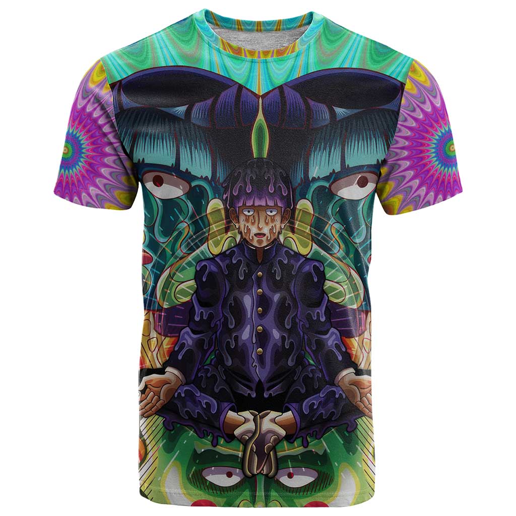 Trippy Meditating Shigeo Kageyama Mob Psycho 100 T Shirt Trippy Mix Anime Style - The Mazicc