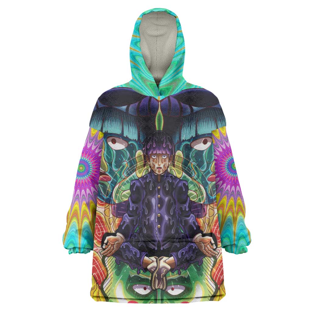 Trippy Meditating Shigeo Kageyama Mob Psycho 100 Wearable Blanket Hoodie Trippy Mix Anime Style - The Mazicc
