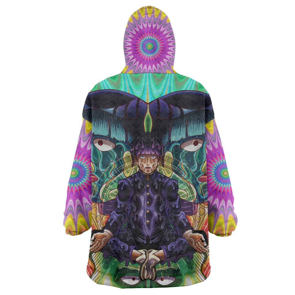 Trippy Meditating Shigeo Kageyama Mob Psycho 100 Wearable Blanket Hoodie Trippy Mix Anime Style - The Mazicc
