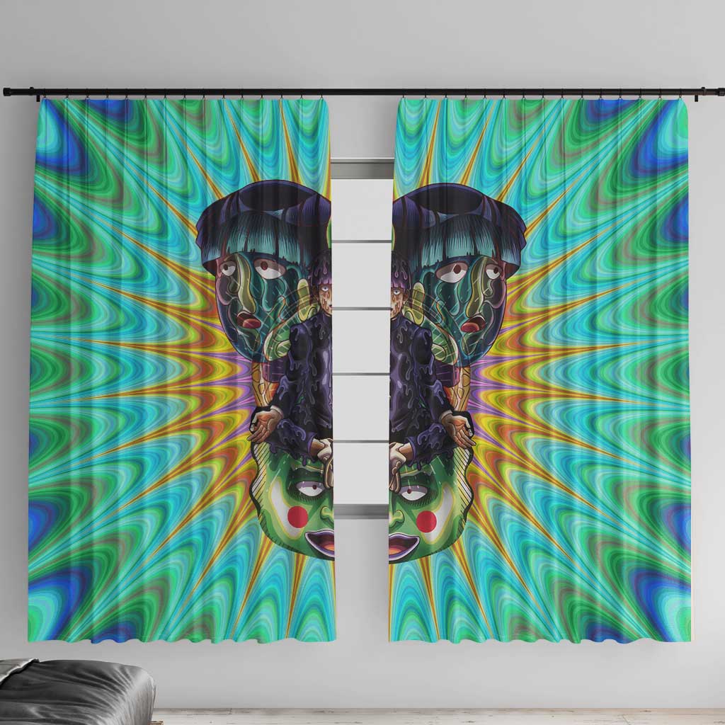 Trippy Meditating Shigeo Kageyama Mob Psycho 100 Window Curtain Trippy Mix Anime Style - The Mazicc