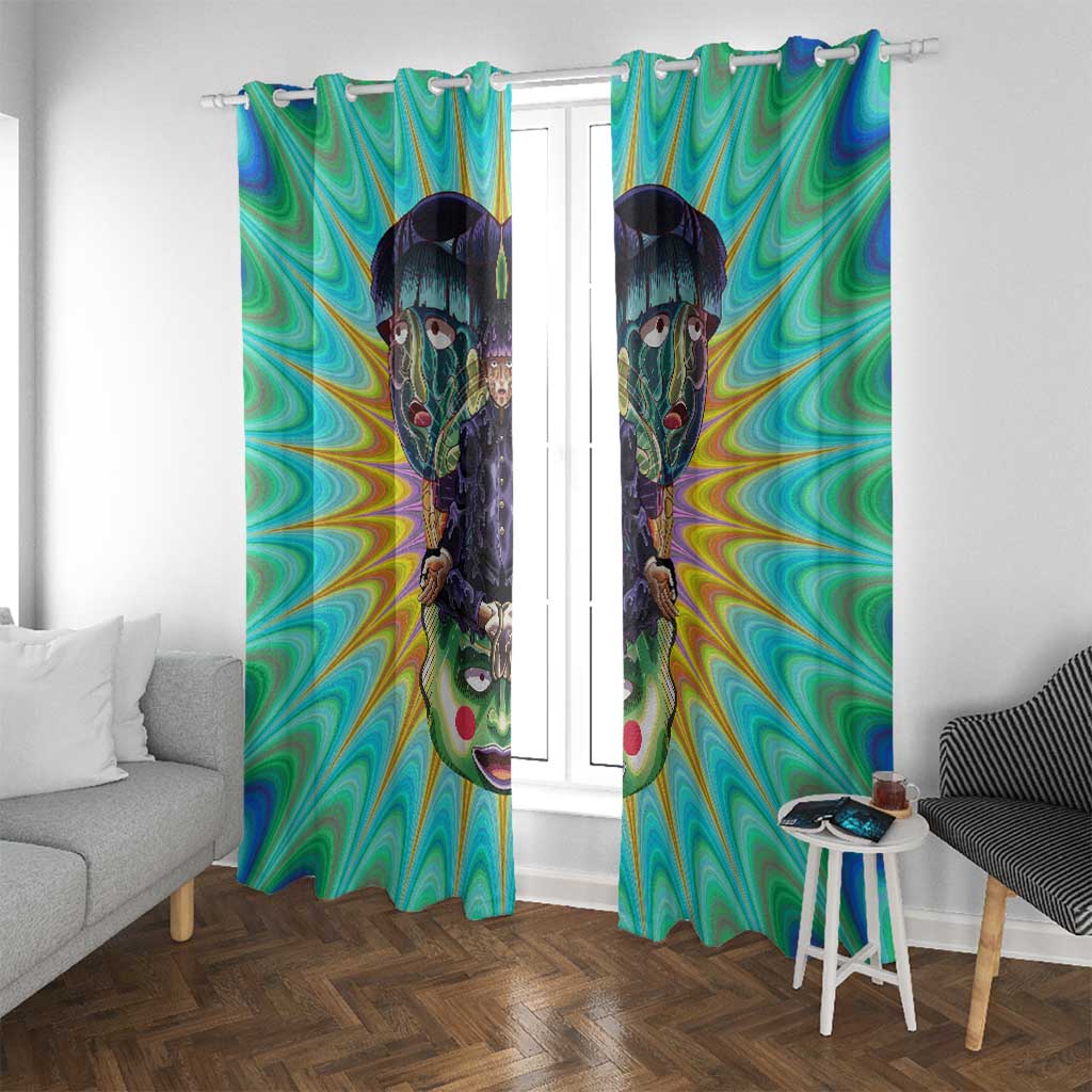 Trippy Meditating Shigeo Kageyama Mob Psycho 100 Window Curtain Trippy Mix Anime Style - The Mazicc
