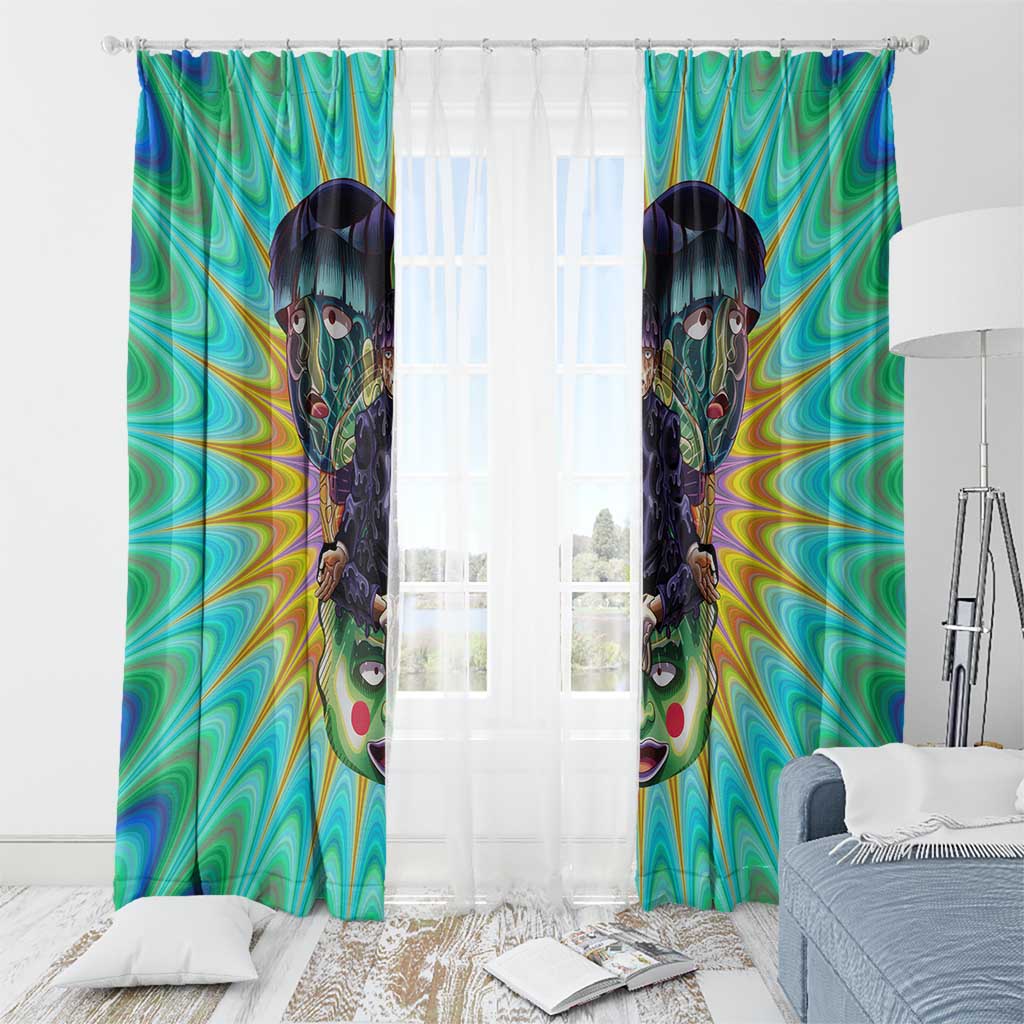 Trippy Meditating Shigeo Kageyama Mob Psycho 100 Window Curtain Trippy Mix Anime Style - The Mazicc