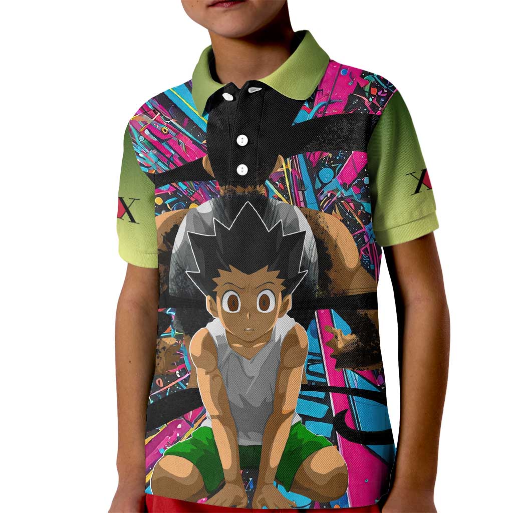Trippy Gon Freecss Hunter X Hunter Kid Polo Shirt Trippy Mix Anime Style - The Mazicc