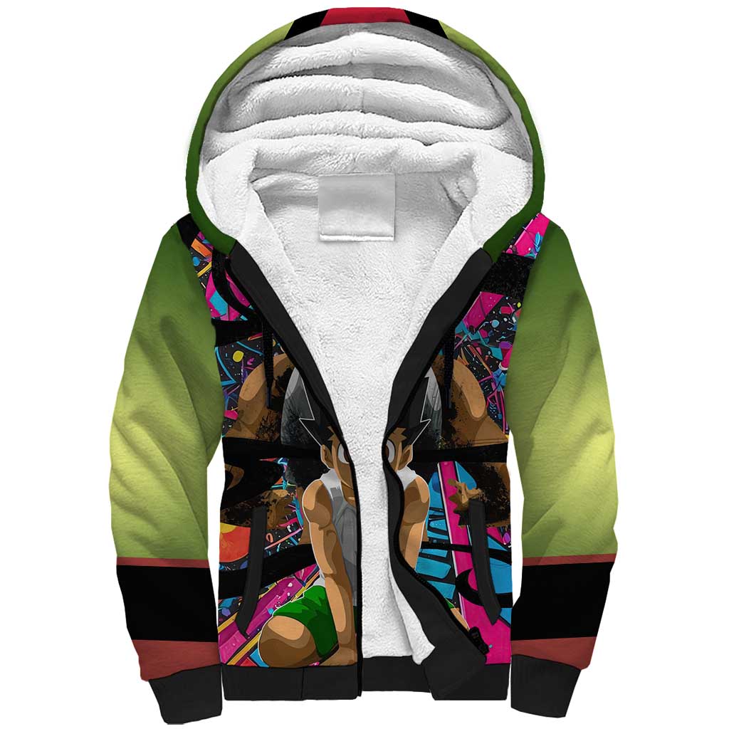 Trippy Gon Freecss Hunter X Hunter Sherpa Hoodie Trippy Mix Anime Style - The Mazicc