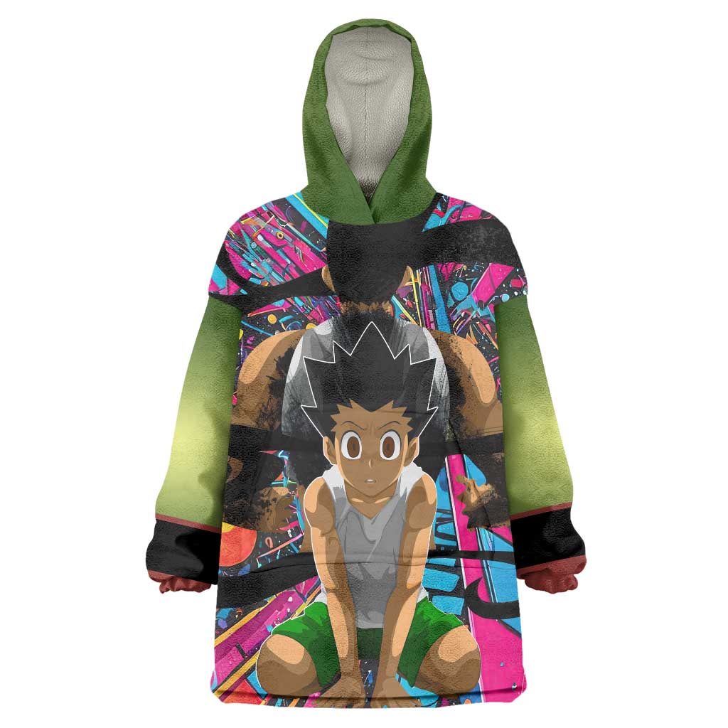 Trippy Gon Freecss Hunter X Hunter Wearable Blanket Hoodie Trippy Mix Anime Style - The Mazicc