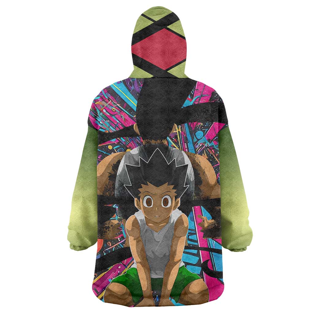 Trippy Gon Freecss Hunter X Hunter Wearable Blanket Hoodie Trippy Mix Anime Style - The Mazicc