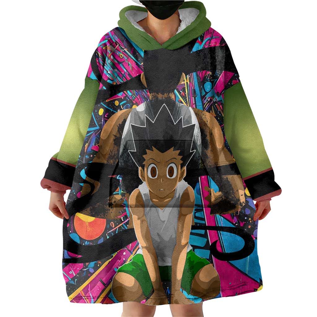 Trippy Gon Freecss Hunter X Hunter Wearable Blanket Hoodie Trippy Mix Anime Style - The Mazicc