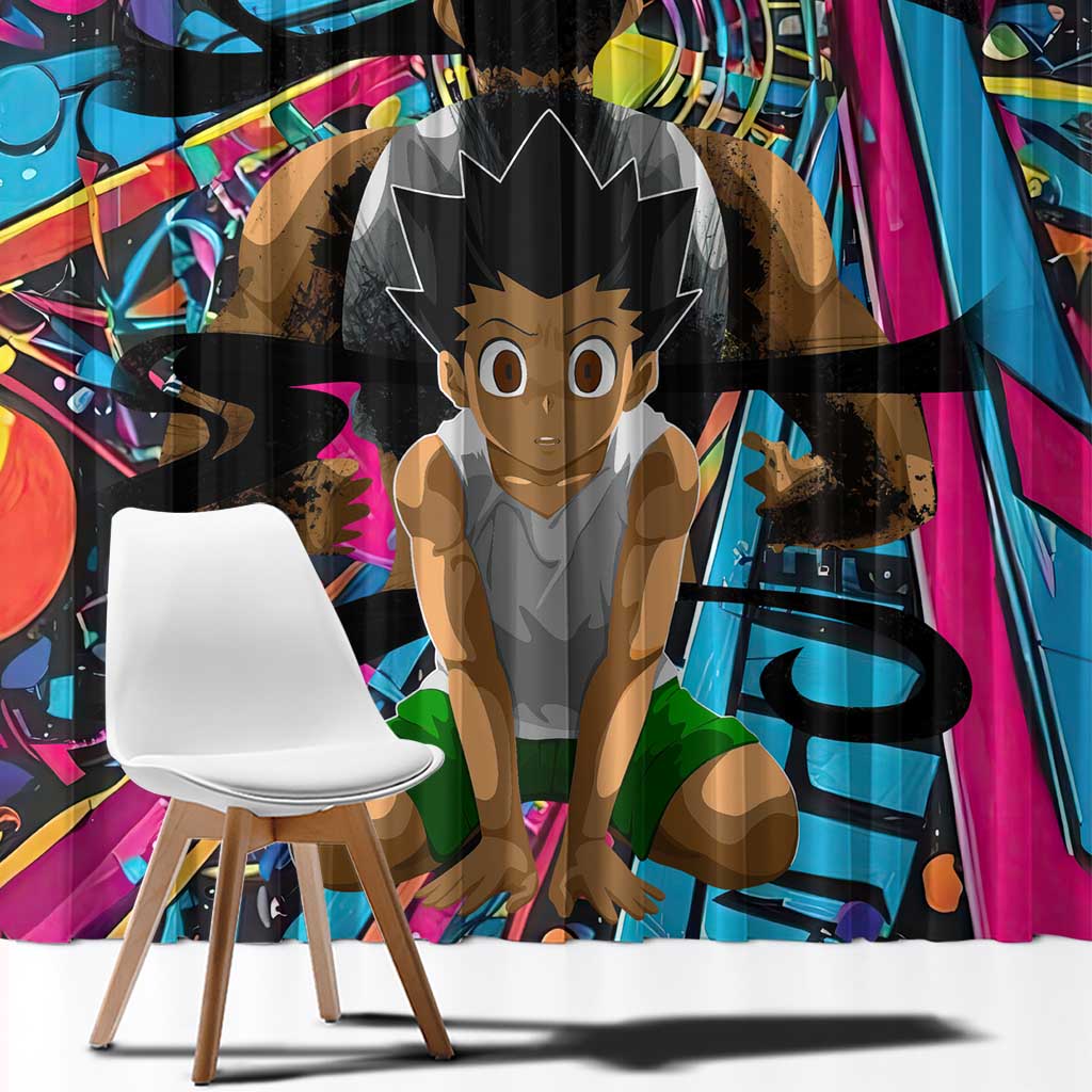 Trippy Gon Freecss Hunter X Hunter Window Curtain Trippy Mix Anime Style - The Mazicc