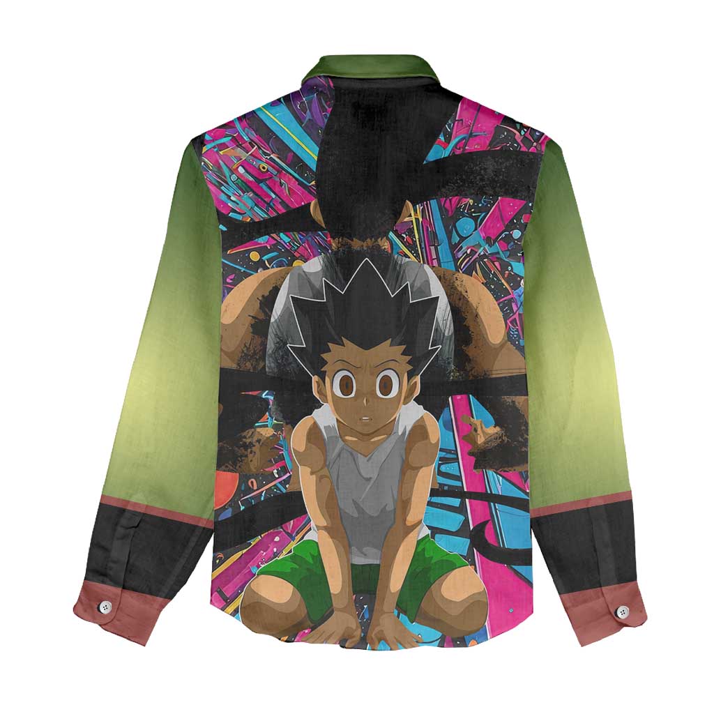 Trippy Gon Freecss Hunter X Hunter Women Casual Shirt Trippy Mix Anime Style - The Mazicc