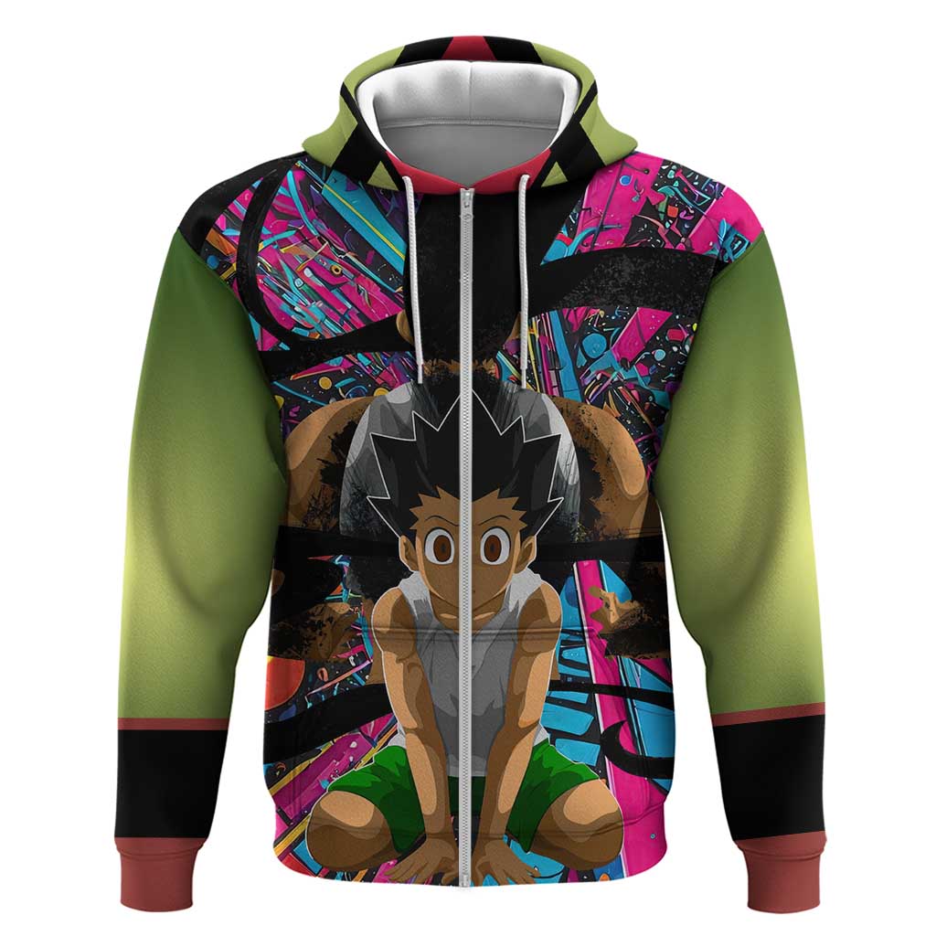 Trippy Gon Freecss Hunter X Hunter Zip Hoodie Trippy Mix Anime Style - The Mazicc