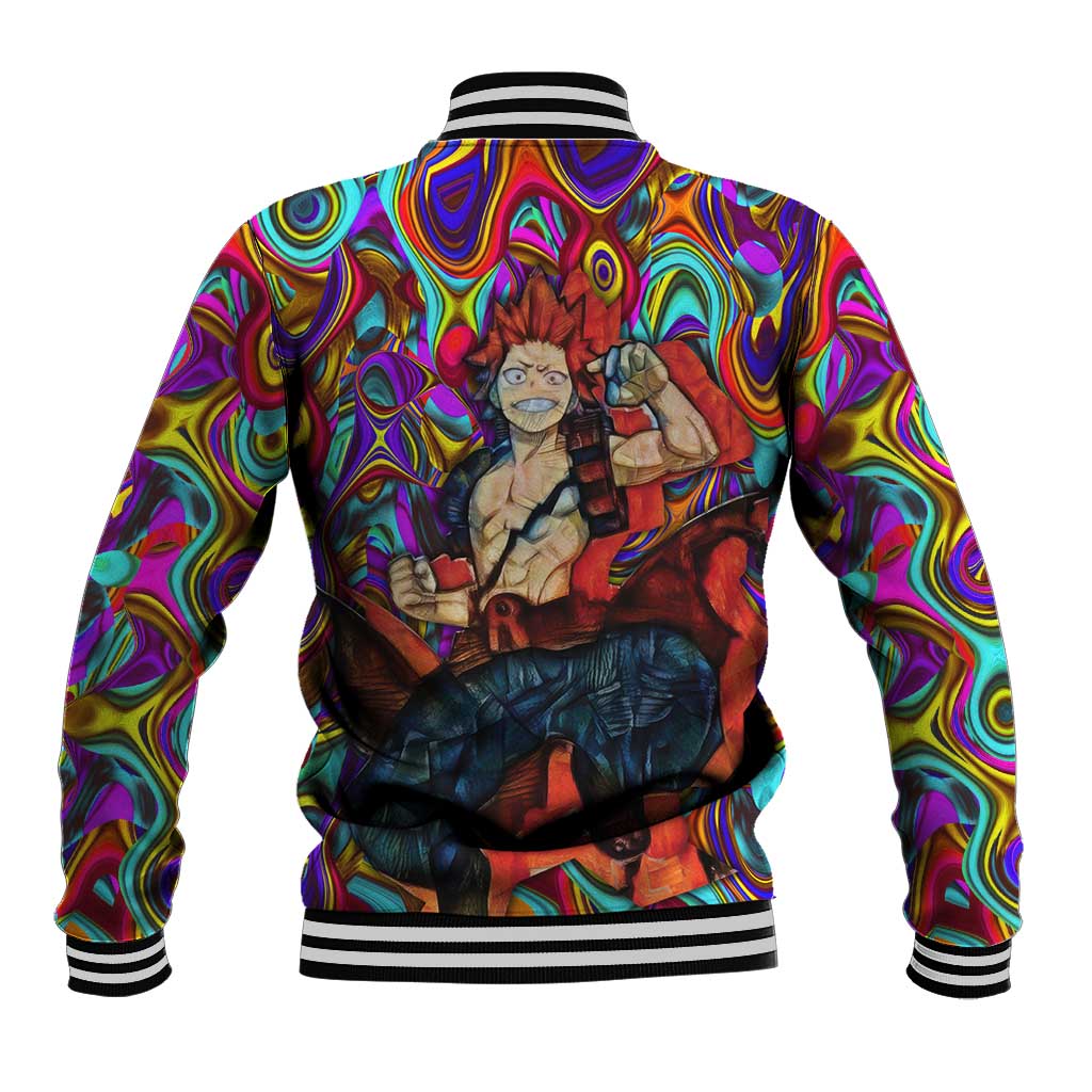 Trippy Kirishima Red Riot My Hero Academia Baseball Jacket Trippy Mix Anime Style - The Mazicc