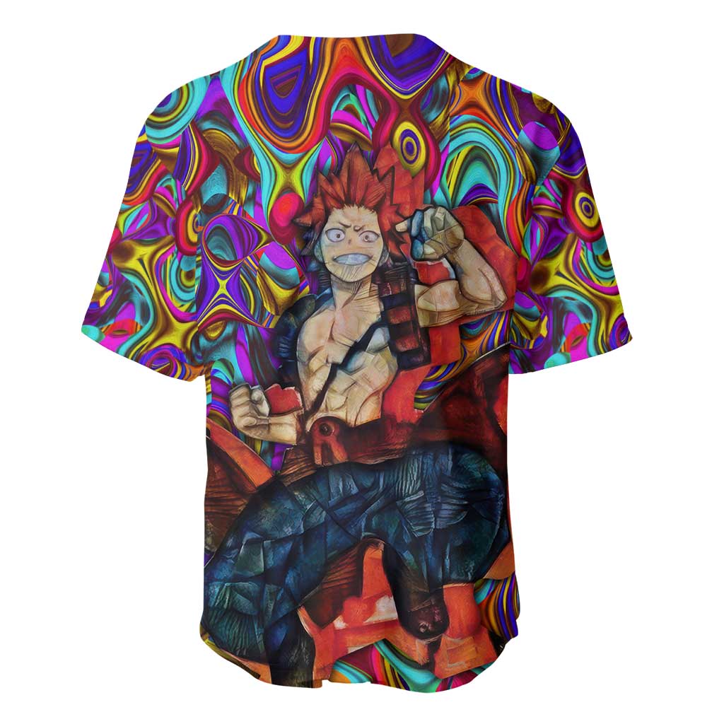 Trippy Kirishima Red Riot My Hero Academia Baseball Jersey Trippy Mix Anime Style - The Mazicc