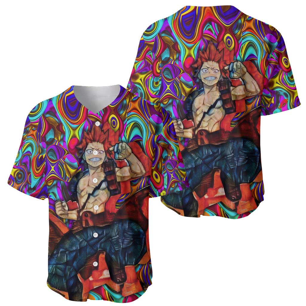Trippy Kirishima Red Riot My Hero Academia Baseball Jersey Trippy Mix Anime Style - The Mazicc
