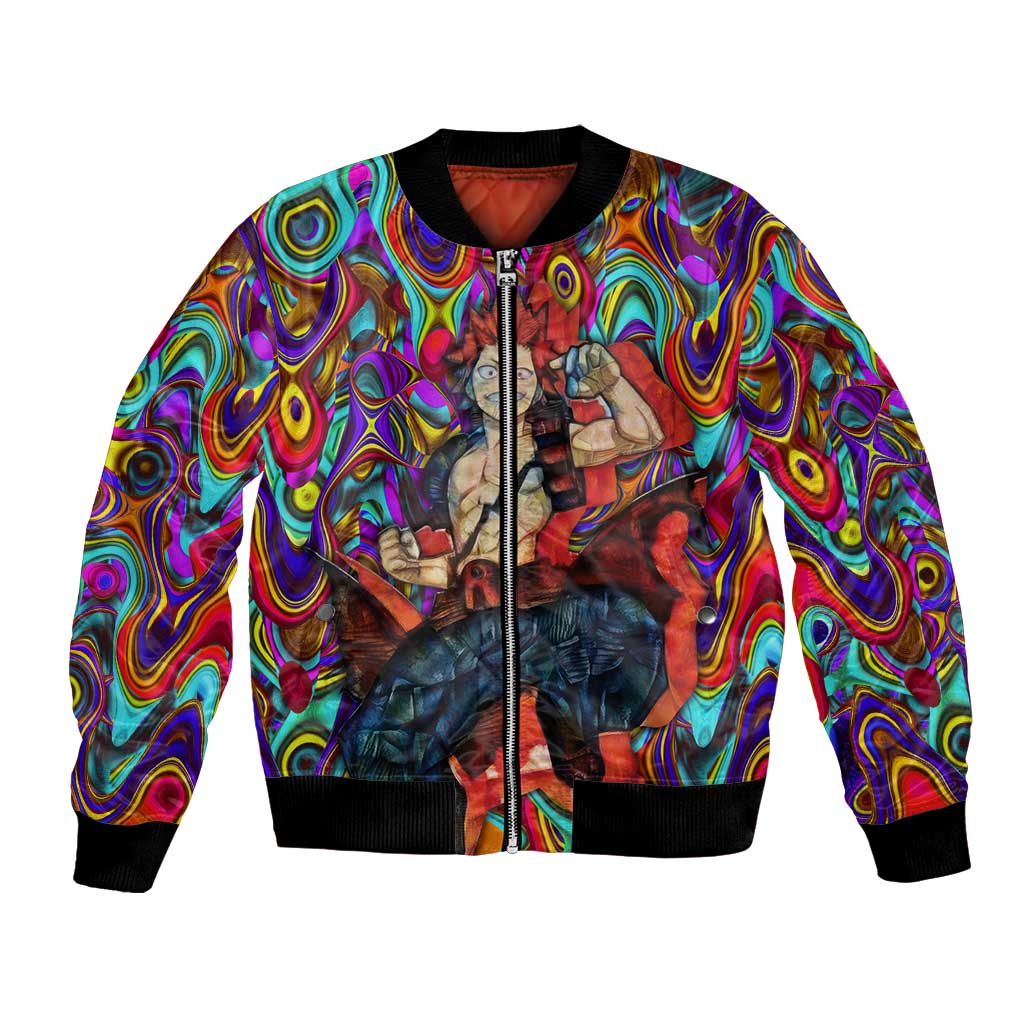 Trippy Kirishima Red Riot My Hero Academia Bomber Jacket Trippy Mix Anime Style - The Mazicc