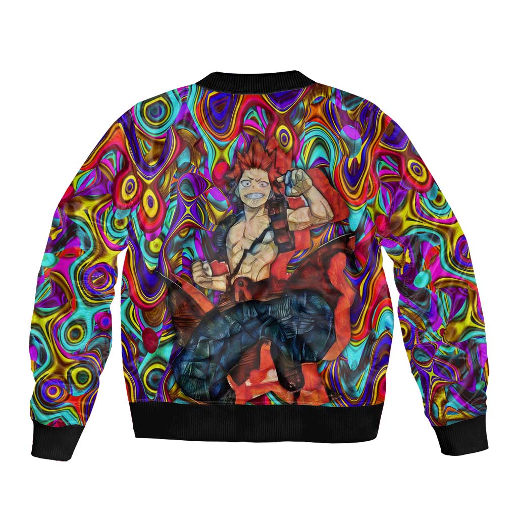 Trippy Kirishima Red Riot My Hero Academia Bomber Jacket Trippy Mix Anime Style - The Mazicc