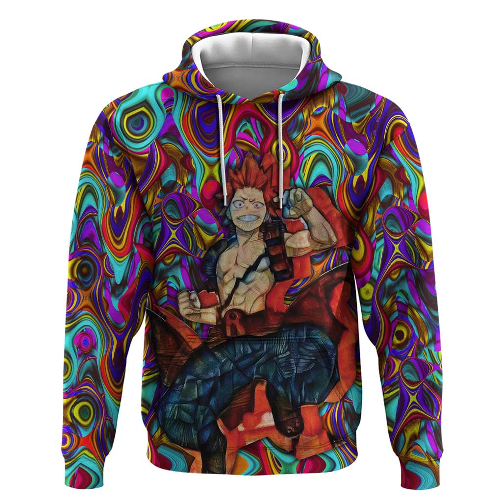 Trippy Kirishima Red Riot My Hero Academia Hoodie Trippy Mix Anime Style - The Mazicc