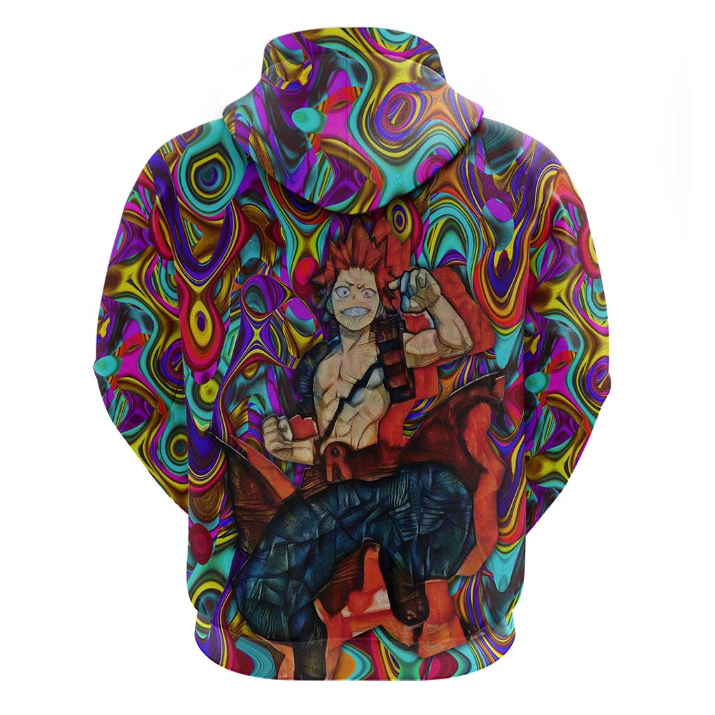 Trippy Kirishima Red Riot My Hero Academia Hoodie Trippy Mix Anime Style - The Mazicc