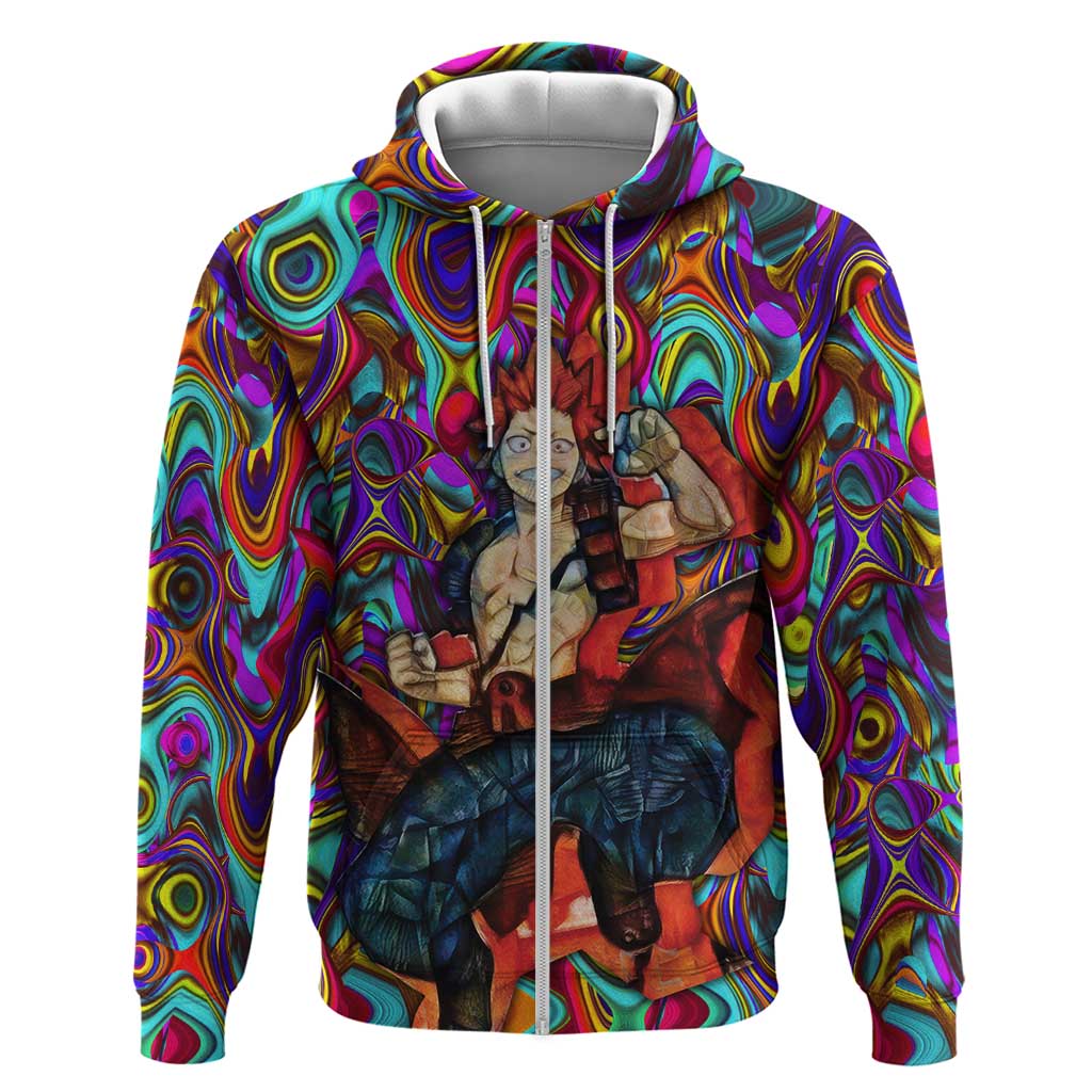 Trippy Kirishima Red Riot My Hero Academia Hoodie Trippy Mix Anime Style - The Mazicc