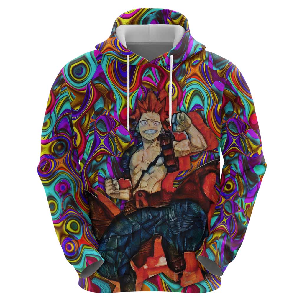 Trippy Kirishima Red Riot My Hero Academia Hoodie Trippy Mix Anime Style - The Mazicc