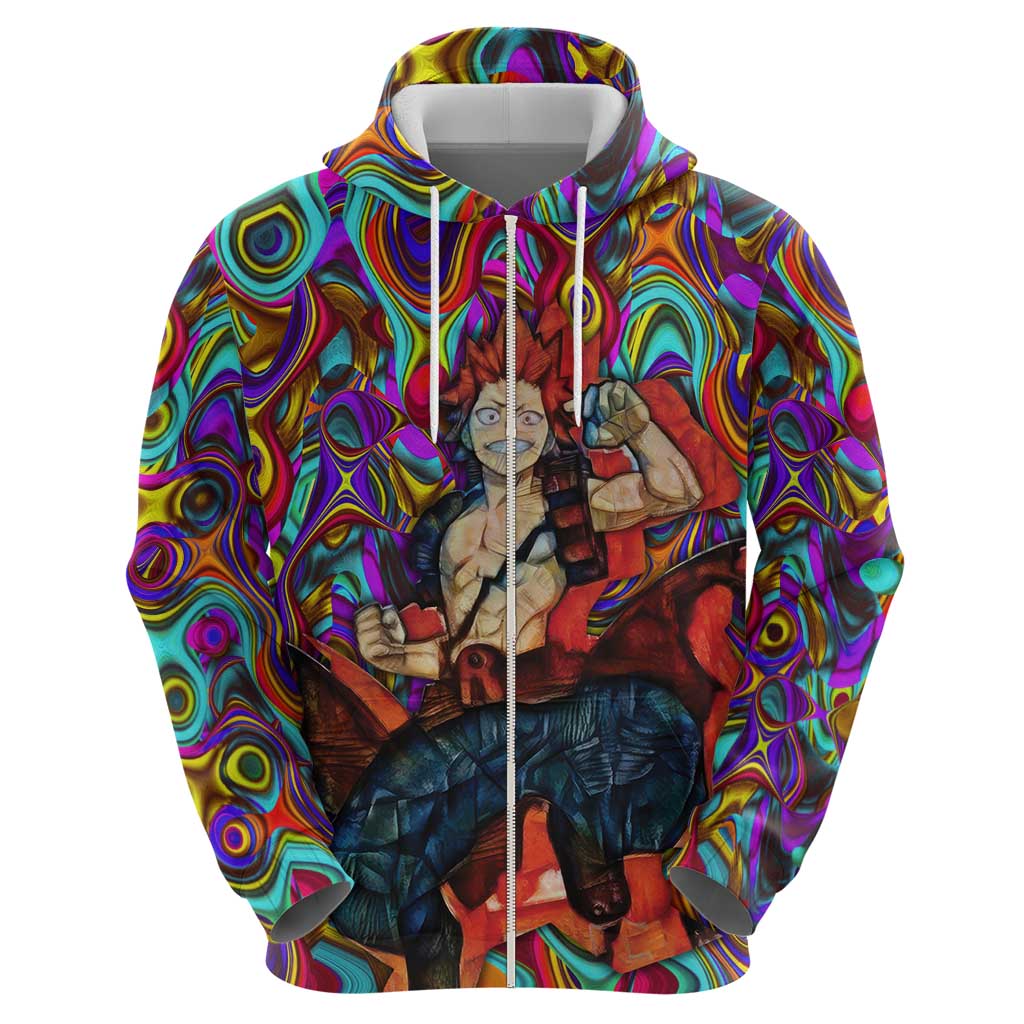 Trippy Kirishima Red Riot My Hero Academia Hoodie Trippy Mix Anime Style - The Mazicc