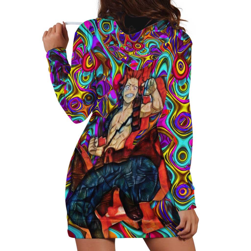 Trippy Kirishima Red Riot My Hero Academia Hoodie Dress Trippy Mix Anime Style - The Mazicc