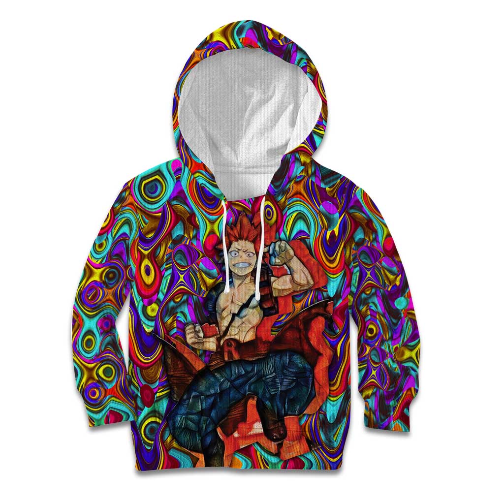 Trippy Kirishima Red Riot My Hero Academia Kid Hoodie Trippy Mix Anime Style - The Mazicc
