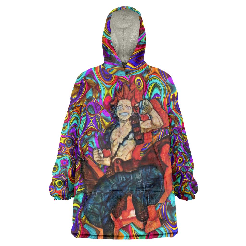 Trippy Kirishima Red Riot My Hero Academia Wearable Blanket Hoodie Trippy Mix Anime Style - The Mazicc