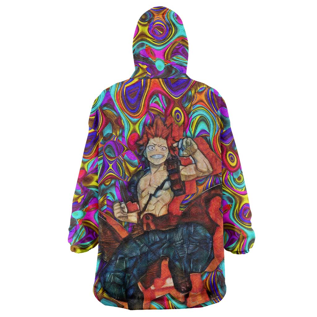 Trippy Kirishima Red Riot My Hero Academia Wearable Blanket Hoodie Trippy Mix Anime Style - The Mazicc