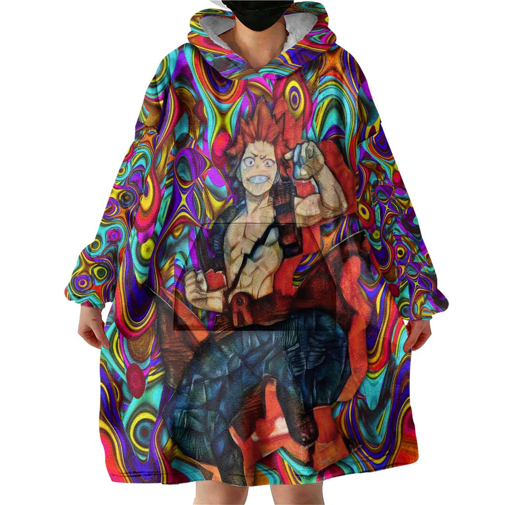 Trippy Kirishima Red Riot My Hero Academia Wearable Blanket Hoodie Trippy Mix Anime Style - The Mazicc
