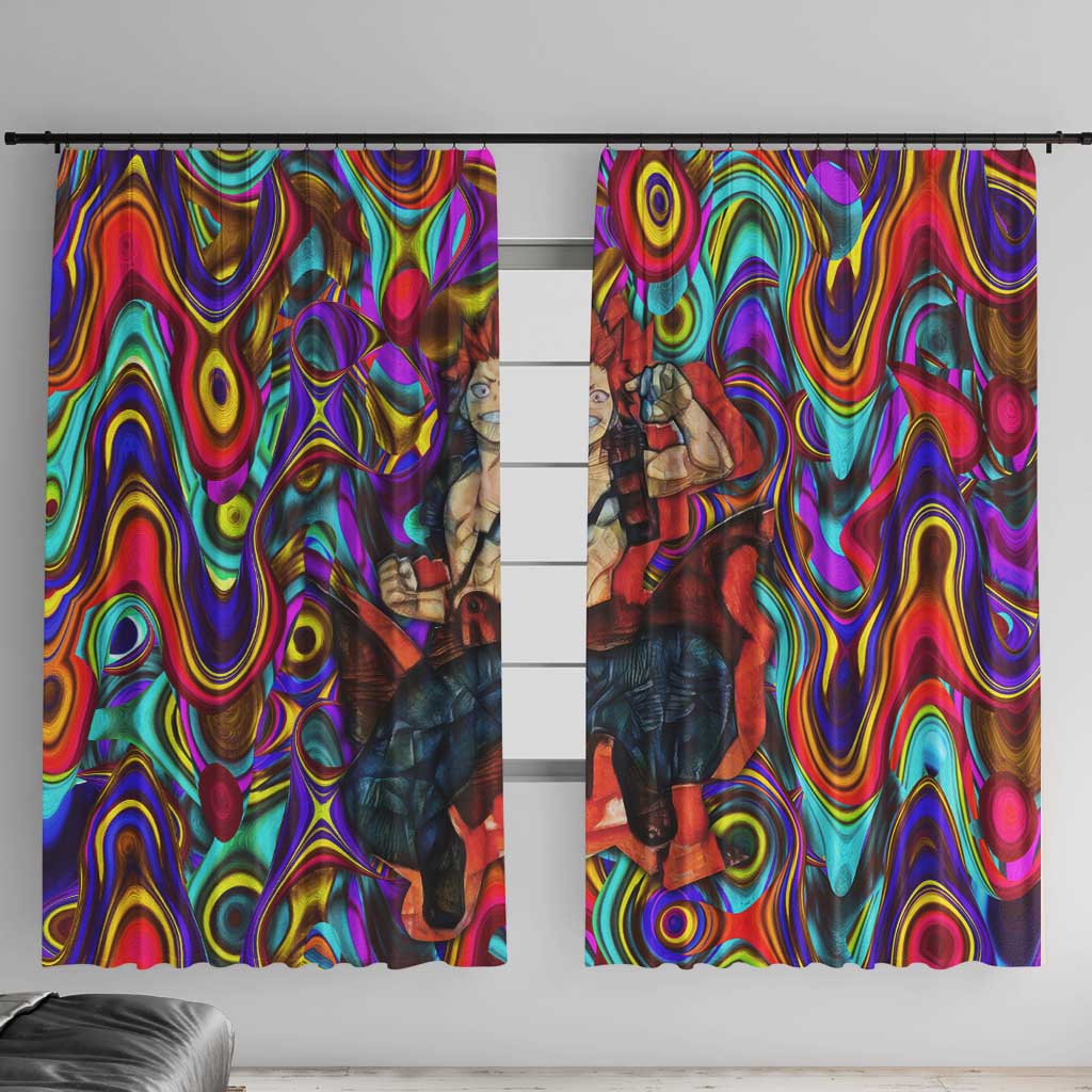 Trippy Kirishima Red Riot My Hero Academia Window Curtain Trippy Mix Anime Style - The Mazicc