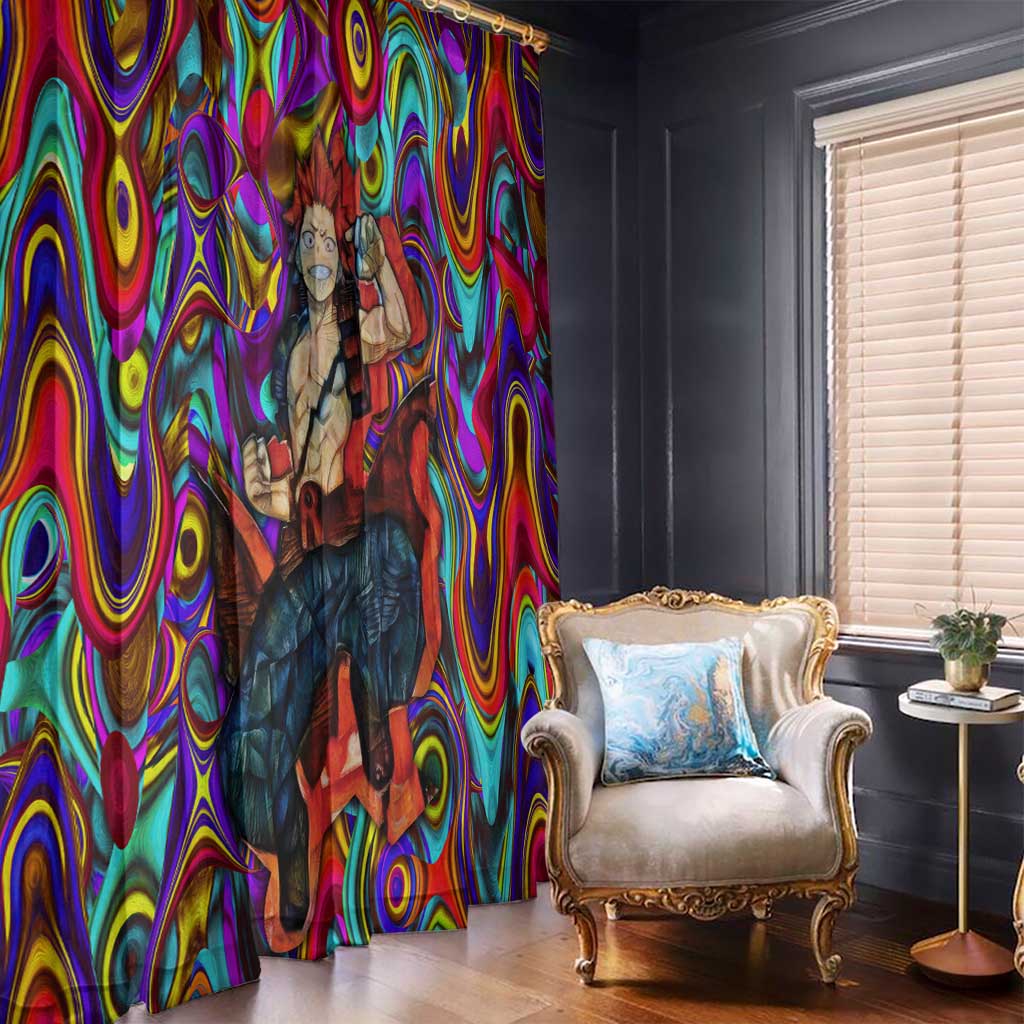 Trippy Kirishima Red Riot My Hero Academia Window Curtain Trippy Mix Anime Style - The Mazicc